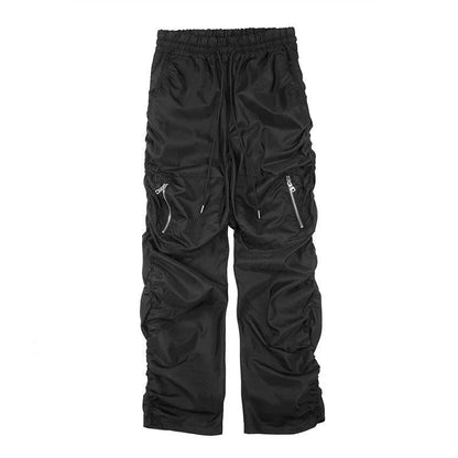 Bonsir Cargo Pants for Men Trousers Man Black Grey Stacked Hip Hop Nylon Fashion Aesthetic Designer Oversize Korean Style Baggy Cotton