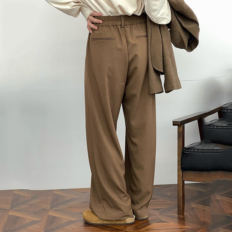 sanyamk Trend Floor Dragging Loose Wide Leg Suit Pants Men's High Waist Casual Trousers 2023 Autumn New Black Long Pants 9Y9395