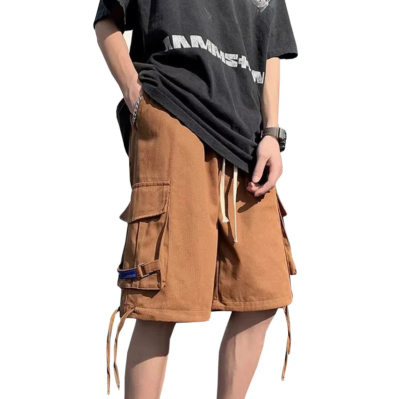 Bonsir Summer Mens Cargo Shorts Casual Straight Male Fashion Pocket Streetwear Harajuku Short Trousers Joggers