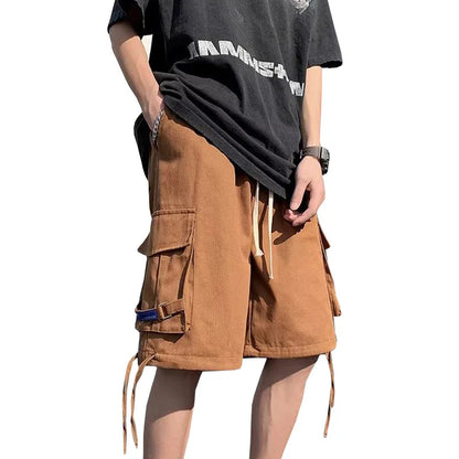 Bonsir Summer Mens Cargo Shorts Casual Straight Male Fashion Pocket Streetwear Harajuku Short Trousers Joggers