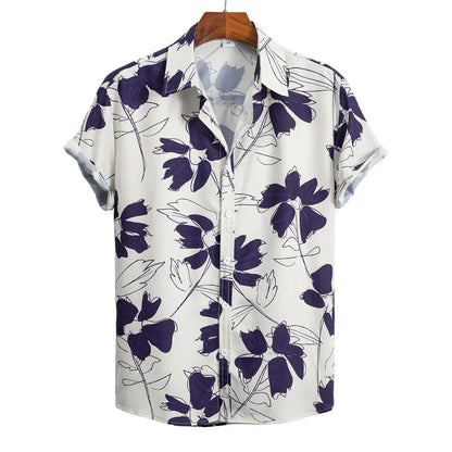 sanyamk Summer Hawaiian Beach Men's Shirt 3D Printing Casual Clothing Oversized Short Sleeve Shirts for Men Street Fashion Tops