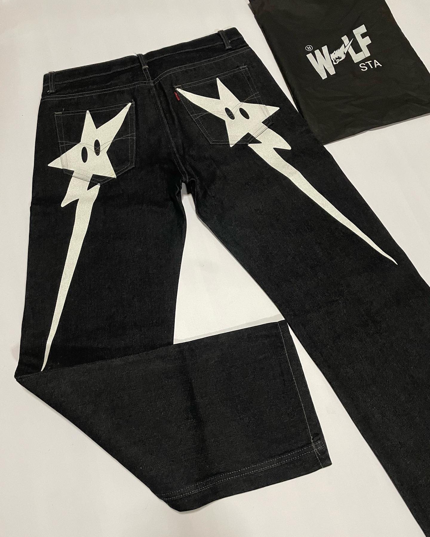 sanyamk Streetwear Y2k Jeans Hip Hop Star Print Baggy Jeans Black Pants Women Men New Harajuku Casual Hip Hop Gothic Wide Leg Trousers