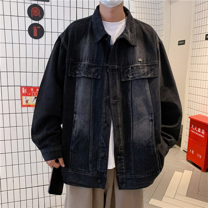 sanyamk Autumn Denim Jacket Men Fashion 5 Color Vintage Denim Jackets Mens Japanese Streetwear Hip Hop Loose Bomber Jacket Men S-3XL