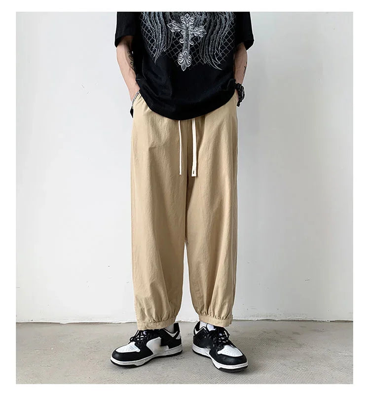 sanyamk  -  Mens Harem Pants Straight Streetwear Loose Ankle Length Unisex Sweatpants