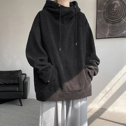 sanyamk Harajuku Corduroy Hoodies Men High Quality Streetwear Loose Y2k Hip Hop Hooded Sweatshirts Couple Clothing Female Pullovers