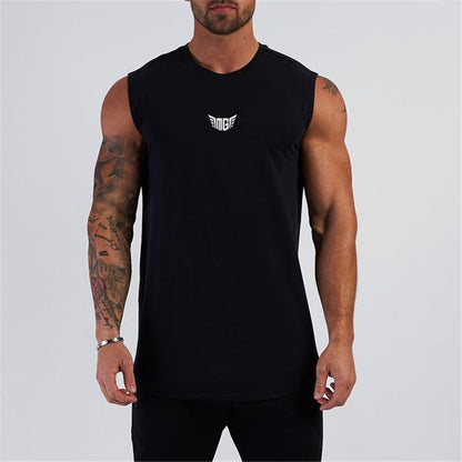 sanyamk Summer Compression Gym Tank Top Men Cotton Bodybuilding Fitness Sleeveless T Shirt Workout Clothing Mens Sportswear Muscle Vests