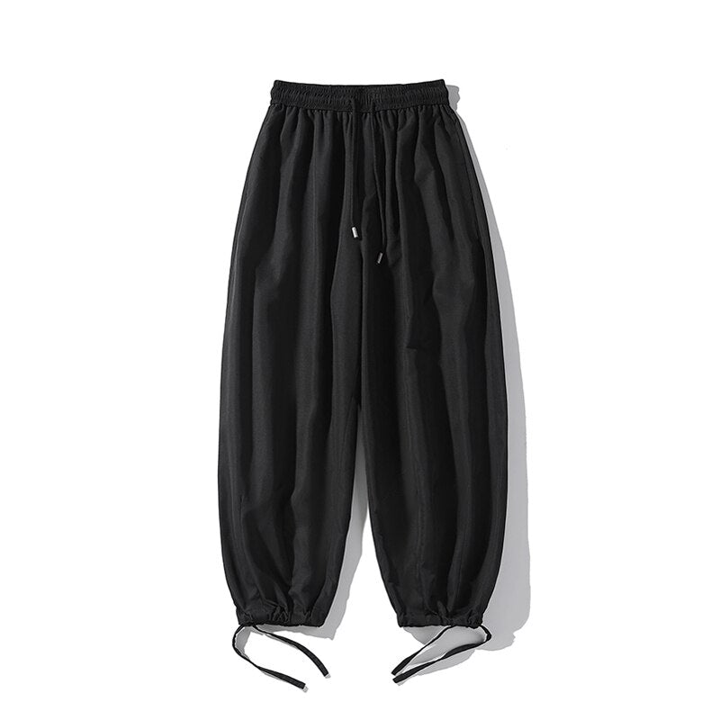 Bonsir Summer Oversized Casual Pants Men Fashion Loose Wide Leg Pants Mens Japanese Streetwear Hip Hop Straight Pants Mens Trousers