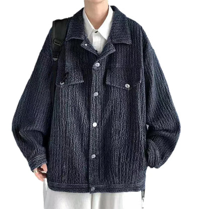 sanyamk Spring Denim Coats and Jackets Loose Oversize Sequins Jean Jacket Street Style Daily CasualTop Vintage Mens Coat Clothes A23