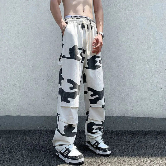 Bonsir Autumn Camouflage Pants Unisex Trendy Straight Street Fashion Casual Loose Comfortable Printed Quick-Drying Couple Overalls