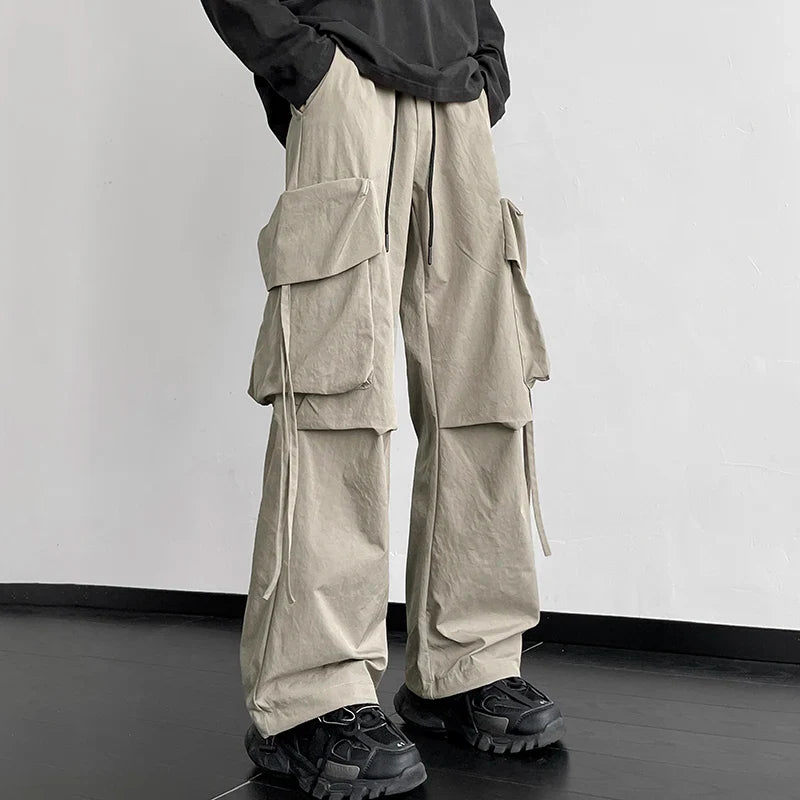 Bonsir Men Black Cargo Pants Joggers Hip Hop Unisex Trousers Streetwear Plus Size Pockets Oversize Sweatpants