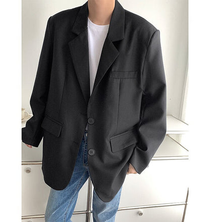 sanyamk Men's High-quality Casual Suit Jackets Formal Western-style Clothes Loose Black/brown/green Blazers Business Coats S-XL