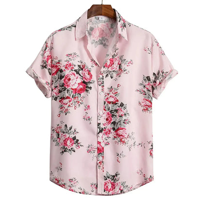 sanyamk Summer Hawaiian Beach Men's Shirt 3D Printing Casual Clothing Oversized Short Sleeve Shirts for Men Street Fashion Tops