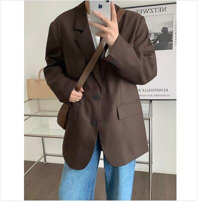 sanyamk Men's High-quality Casual Suit Jackets Formal Western-style Clothes Loose Black/brown/green Blazers Business Coats S-XL