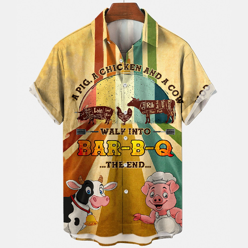 sanyamk Hawaiian Vintage Men's Shirts New Leisure Fashion Summer Holiday Beach Men Manga Street Style Social Clothing Verano Shirt S-5XL