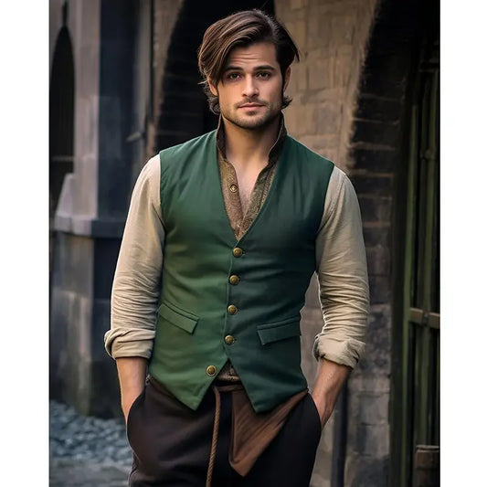 sanyamk  -  Men's Autumn and Winter New Suit Vest Solid Single Breasted Men's Vest