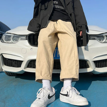 sanyamk  -  Spring Summer Casual Pants Men's Fashion Loose Straight Wide Leg Pants Men Streetwear Hip-hop Sweatpants Mens Daily Trousers