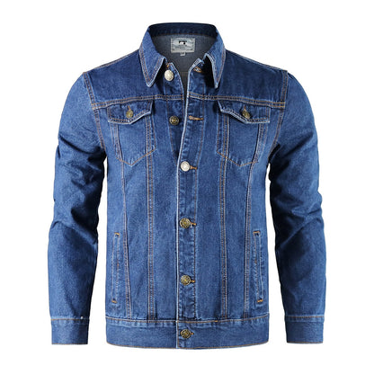 sanyamk New  Cotton Denim Jacket Men Casual Solid Color Lapel Single Breasted Jeans Jacket Men Autumn Slim Fit Quality Mens Jackets