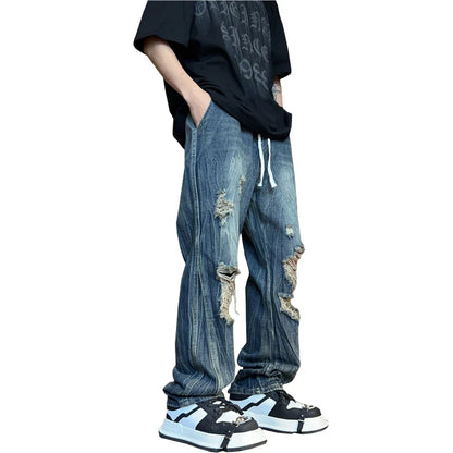 sanyamk New Fashion Men Jeans Pants Straight Hip Hop Cotton Denim Trousers Pantalon Homme Male Joggers