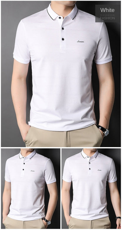 sanyamk Top Grade Brand Designer Luxury Summer Polo Shirt Men Design Plain Simple  Short Sleeve Casual Fashions Mens Clothes 2022