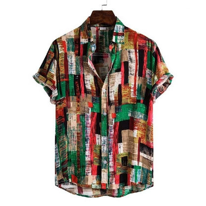 sanyamk Summer Men For Shirt Holiday Fashion Beach Dot Print Short Sleeve Tops Aloha Clothing Streetwear Mens Hawaiian Shirts 5XL