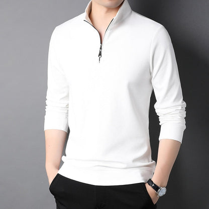 sanyamk Top Grade New Fashion Brand Luxury Zipper Polo Shirt Men Casual Plain Korean Solid Color Long Sleeve Tops Mens Clothing 2024