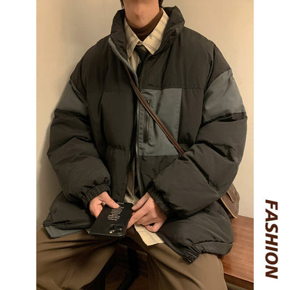 Bonsir Winter Jacket Men Warm Fashion Retro Thicken Jacket Men Japanese Streetwear Loose Thick Short Coat Mens Parker Clothes M-2XL