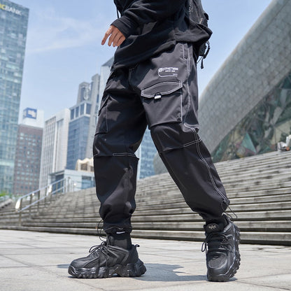 Bonsir Men Cargo Pants Multiple Pockets Casual Pants Streetwear Sweatpant Harajuku Leggings Trousers Hip Hop Overalls Jogger Men Pants