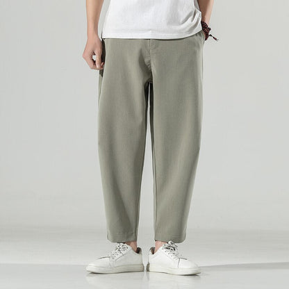 Bonsir Cotton Linen Wide Men Pants New Oversize Plicated Harem Pants Streetwear Male Spring Summer Casual Pants Men Clothing