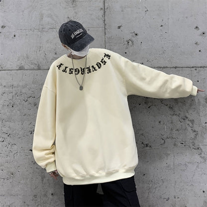 sanyamk Korean Streetwear Vintage Letter Graphic Hoodies Spring New Male Casual Loose Sweatshirts Fashion Basic Pullovers