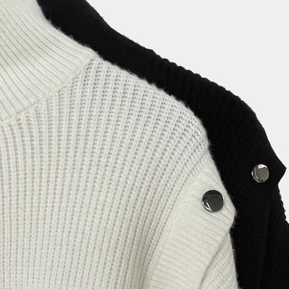 sanyamk Mens Autumn Winter Y2k High Collar Korean Style Solid Color Knitted Sweater Fashion Elegant Casual Simple Knitted Sweater Unisex