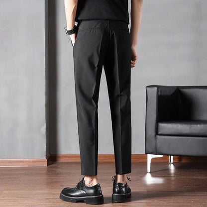 sanyamk -  Autumn Suit Pants Korean Style Fashion Pants for Male Office Formal Wedding Business Casual Men Pants Solid Long Tousers R49