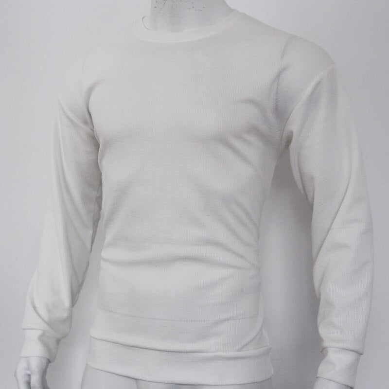 sanyamk Autumn New Long Sleeve T Shirt Quality Waffle Breathable Fabric T Shirt Men Vintage Solid Color Bottoming Loose Casual Tops