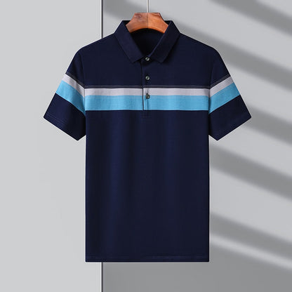 sanyamk Top Grade 95% Cotton Brand Designer Trendy Polo Shirt Men Summer Design Striped Short Sleeve Casual Fashions Men Clothes