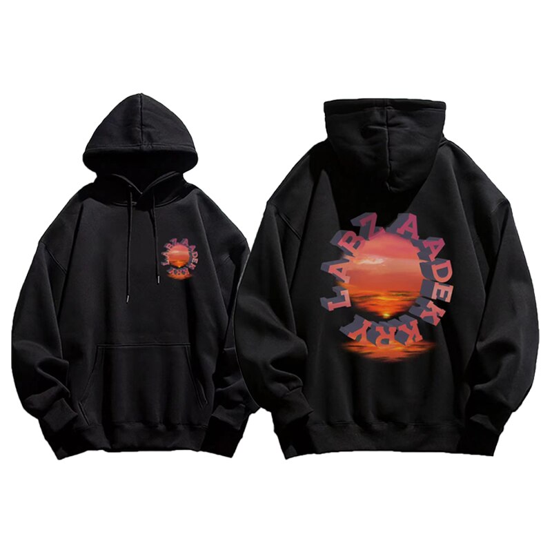 sanyamk EU Size Couples Autumn Winter Sunset Dusk Print Hoodies Men Women Hip Hop Pullover Jackets Fashion Oversized Streetwear Tops