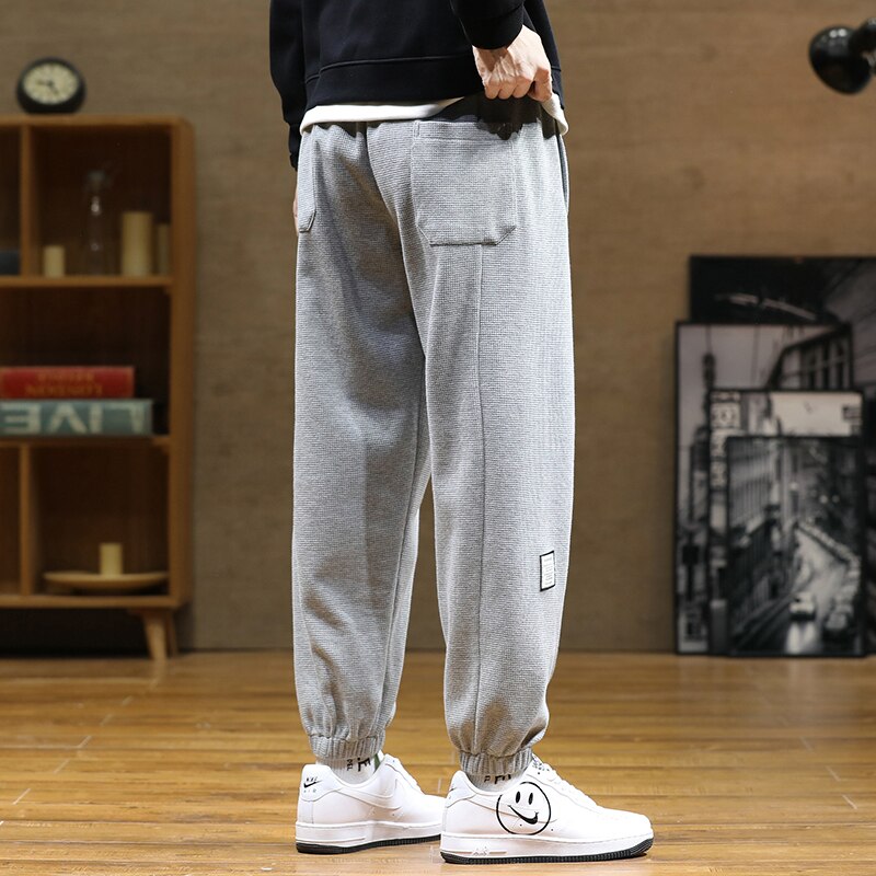 Bonsir Spring Autumn  Letter Harem Pants Men casual pants Hip Hop Streetwear Black Grey Loose Sweatpants Jogger Plus Size Baggy Trouser