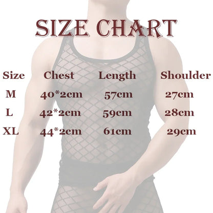 sanyamk Men Summer Sexy Transparent See-through Sexy Vest Sleeveless Shirts Gym Sports Tanks Tops Man Solid Color See Through Undershirt