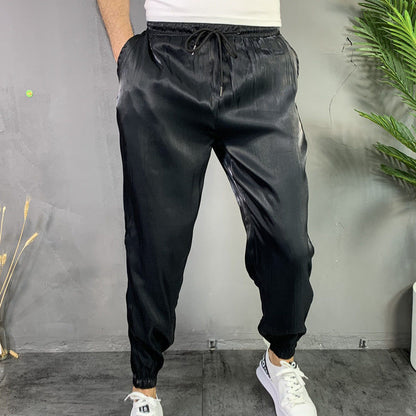 Bonsir Fashion Men's Harem Pants Summer Thin Sweatpants Ins Wind Bright Side Reflective Hip-hop Trousers Streetwear Man Clothiong 5XL