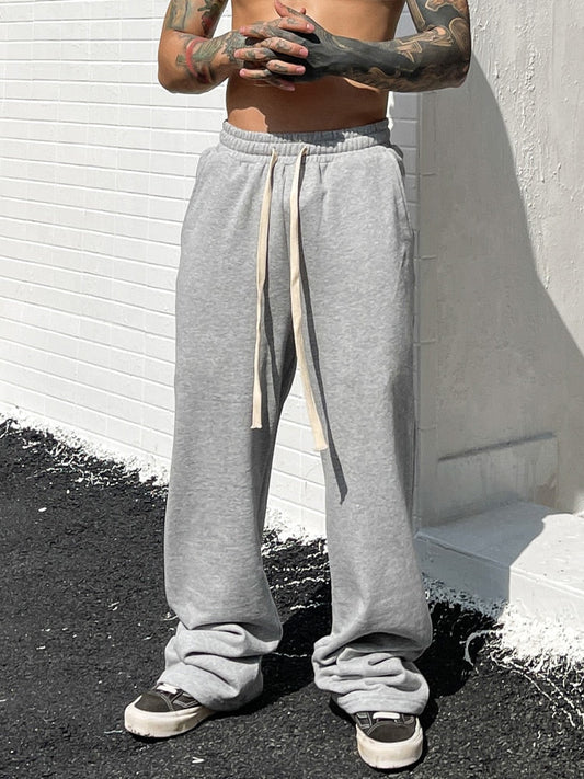 sanyamk Baggy Wide Leg Casual Pants for Men, Y2k Fashion Loose Fit Cotton Trousers Pantalones Hot Sale Homme Wearable in Four Seasons