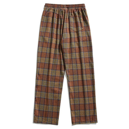 sanyamk Autumn Vintage Plaid Pants Men Oversize Jogger Trousers Fashion Korean Street Causal Sports Sweatpants Bottoms Male Plus Size
