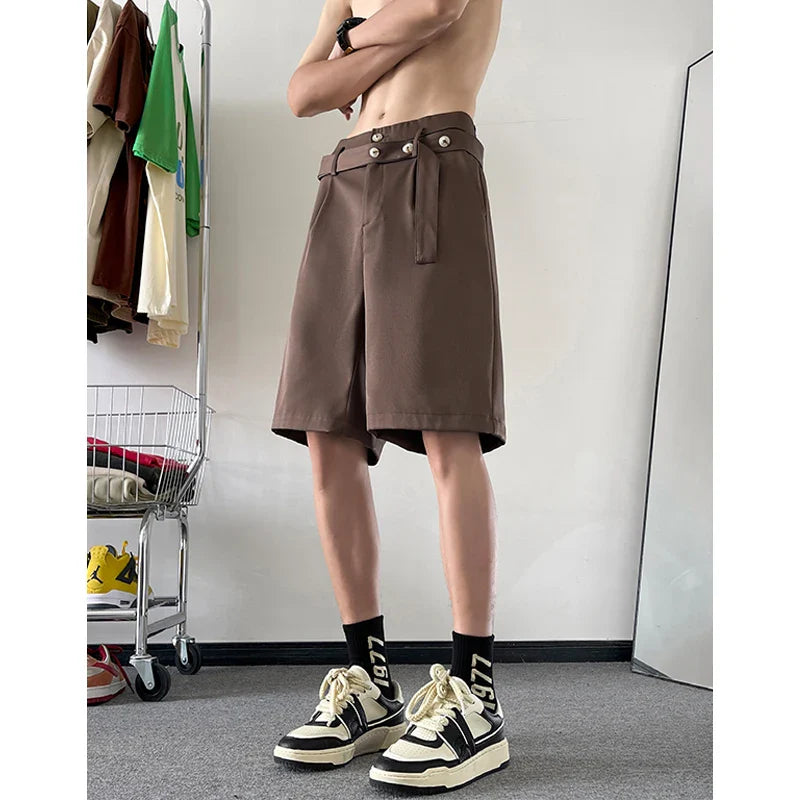 sanyamk Summer Suit Shorts Men Fashion Social Mens Dress Shorts Korean Loose Casual Suit Shorts Mens Office Formal Shorts Large Size