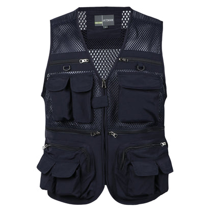 Men's Vest Tactical Webbed Gear Coat Summer Photographer Waistcoat Tool Many Pocket Mesh Work Sleeveless Jacket Male