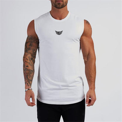 sanyamk Summer Compression Gym Tank Top Men Cotton Bodybuilding Fitness Sleeveless T Shirt Workout Clothing Mens Sportswear Muscle Vests