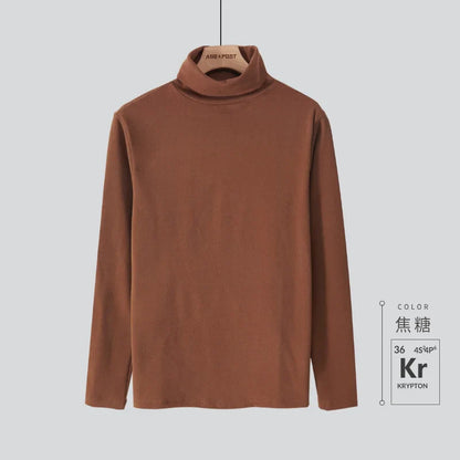 Bonsir Autumn Winter Half Turtleneck Bottoming Shirt Men Loose Casual High Street Long-sleeved T-shirts Men Tops Male Clothes