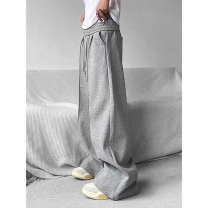 sanyamk Wide Leg Sweatpants Men Oversize Gray Sports Pants Sportswear Casual Trousers Male Loose Korean Streetwear Hip Hop