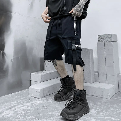 sanyamk Summer Shorts Men Harajuku Streetwear Casual Man's Cargo Shorts Fashion Techwear Japanese Korea Hip Hop y2k Punk Male Clothing