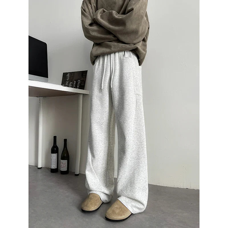 Bonsir Mens Chic Pocket Long Pants Autumn New Men's Casual Mopping Trousers Harajuku Streetwear Sport Running Sweatpants 5XL-M