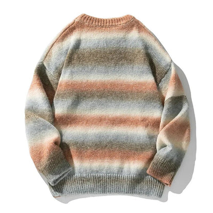 Bonsir Autumn Knitted Sweater Men Color Stripe Jumper Fashion Korean Causal Pullovers Knitwear Clothing Tops Male Female Plus Size