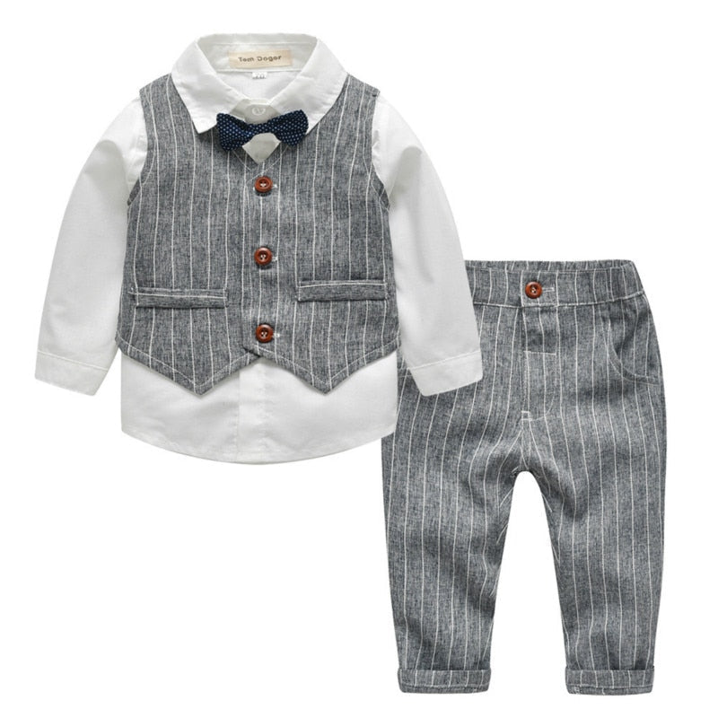 sanyamk Boy Suit Dress Long Sleeve Shirt Vest Trousers Gentleman Bow Tie Gentleman Suit Four Piece Set Of Boy Treasure