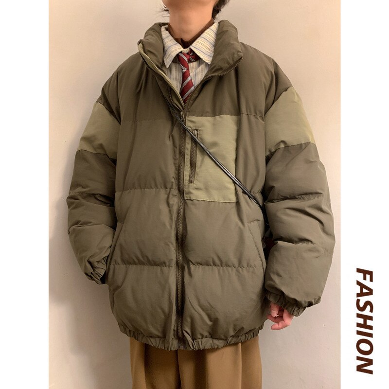 Bonsir Winter Jacket Men Warm Fashion Retro Thicken Jacket Men Japanese Streetwear Loose Thick Short Coat Mens Parker Clothes M-2XL