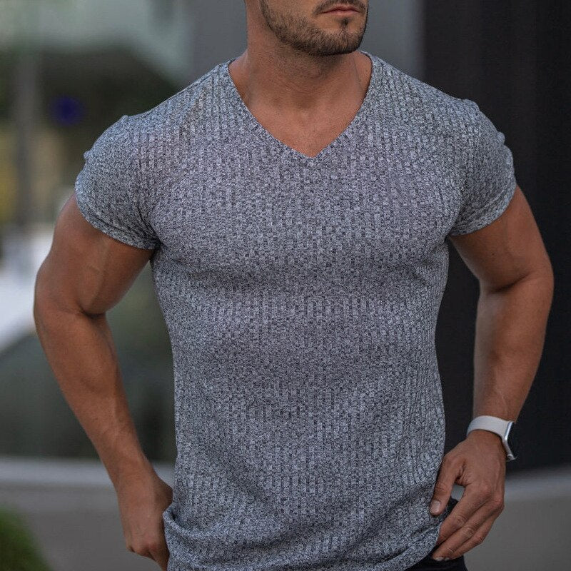 Bonsir T shirt Men Summer Gyms Bodybuilding Training T-shirt Casual Man Slim Short Sleeve Streetwear Hip-Hop Tees Tops Fitness Clothing